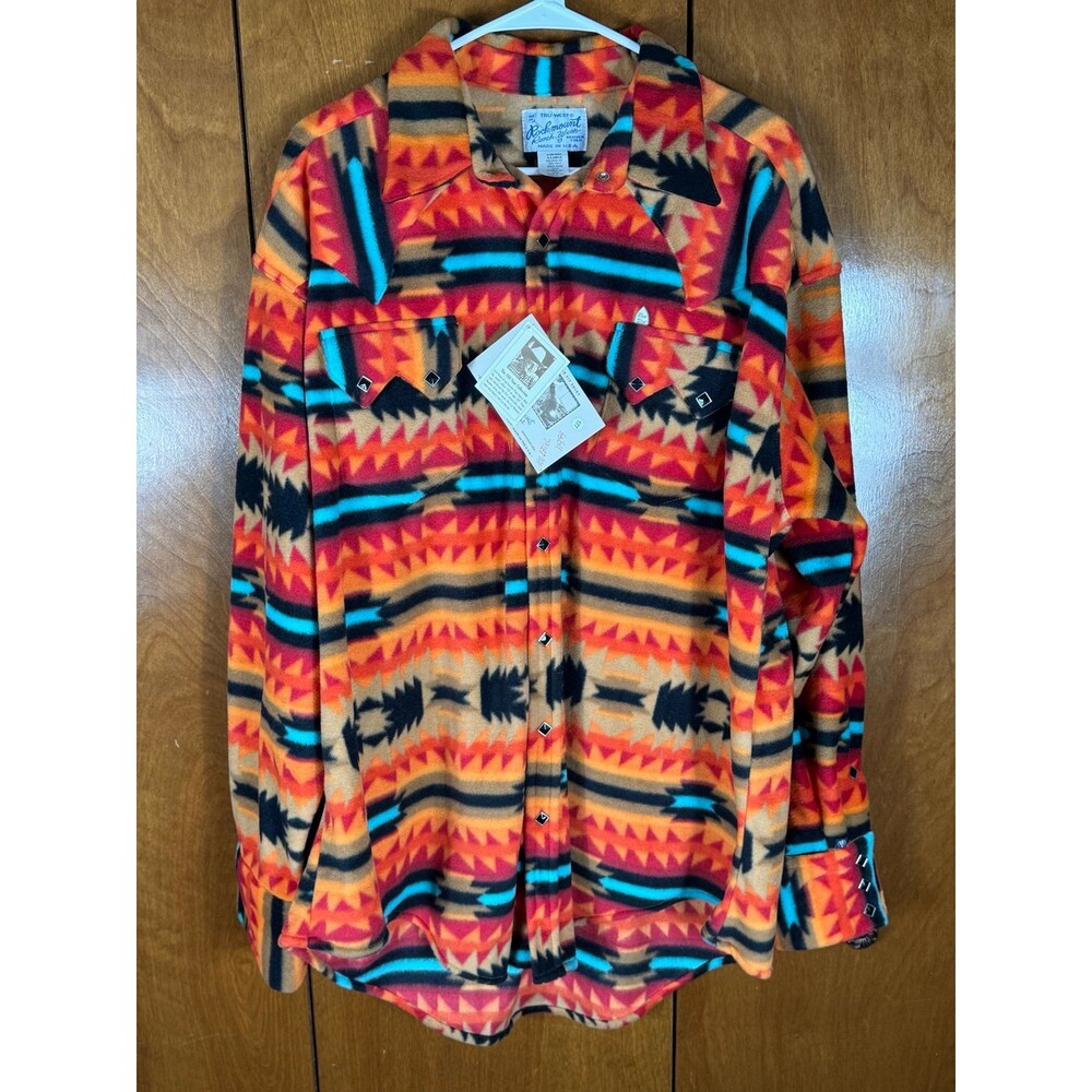NWT Rockmount Ranch Wear Mens Native Pattern Western Desert Fleece L/S Shirt XL